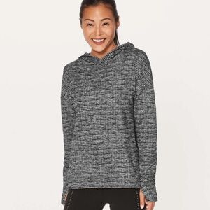 #21 Lululemon Extra Mile Hoodie Running Luon Ringspun Denim Black White
